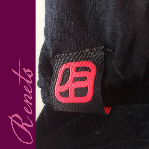 Renets black cotton and sheer tank with pink lips size S - Picture 3 of 3